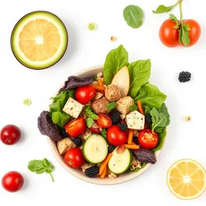 Fresh Vegetable Salad with Sweet Pepper and Tomatoes