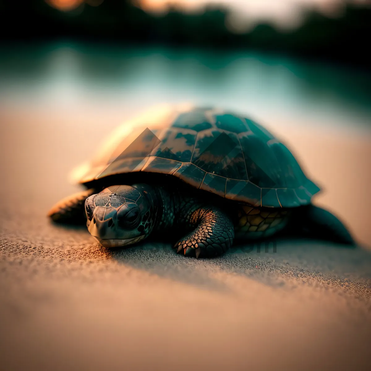 Picture of Slow-reptile with hard shell: Terrapin turtle