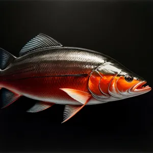 Vibrant Orange Seafood Swimming in Aquarium