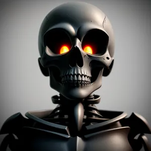 Horror Cartoon Skull Sculpture: Spooky Skeleton Bust