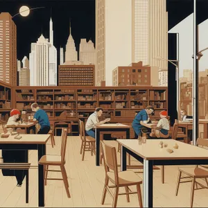 Modern Wood Dining Room Interior with Stylish Chairs