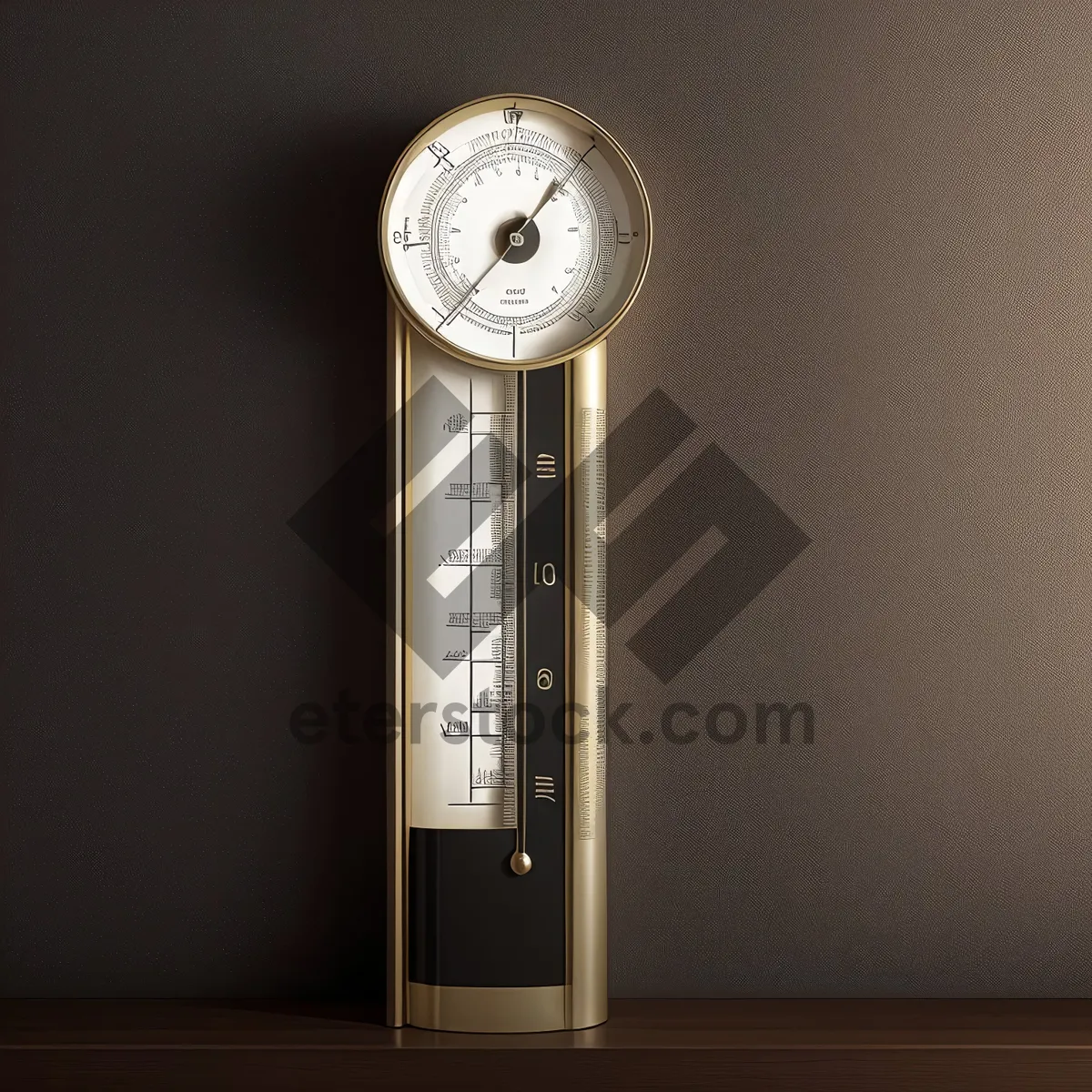 Picture of Antique Analog Clock with Minute Hand and Measurement Scale
