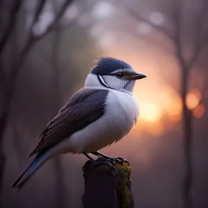 Cute Magpie with Beautiful Feathers in Garden