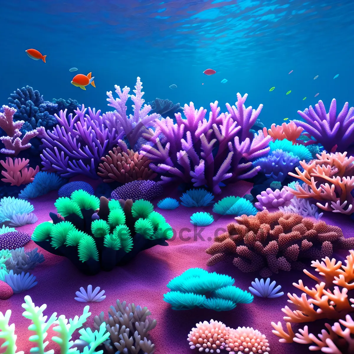 Picture of Vibrant Marine Life in Colorful Coral Reef