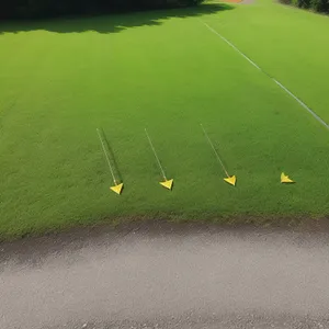 Summer Golf Game on Lush Green Meadow