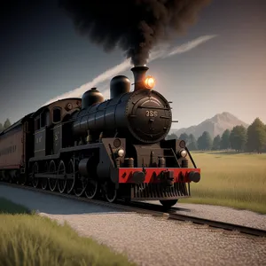 Vintage Steam Locomotive Powering Through Rail