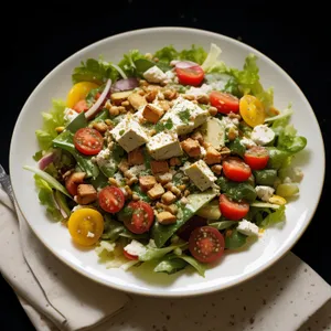 Fresh Vegetable Salad with Olive Oil Dressing