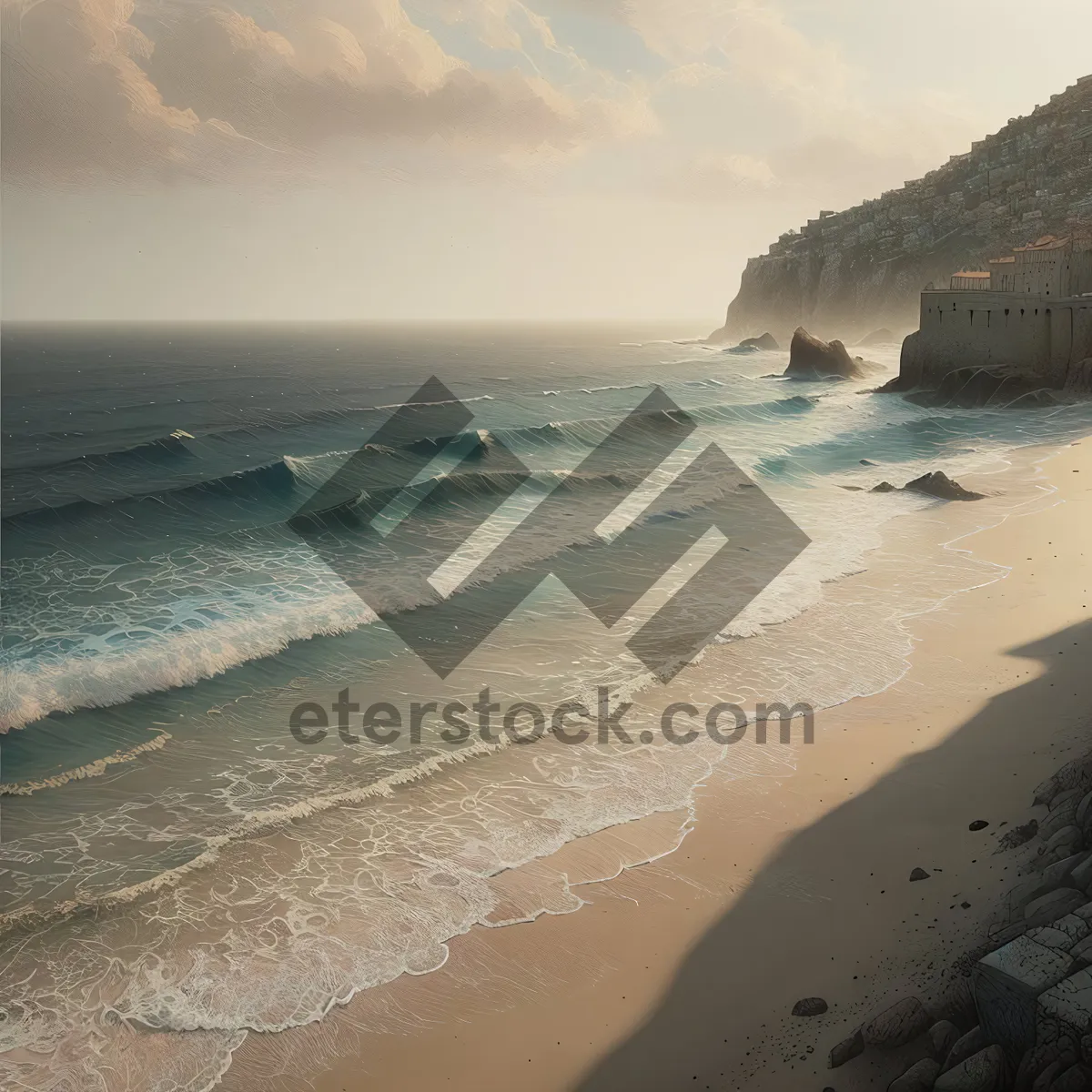 Picture of Serene Coastal Paradise: Sandy Beach and Crystal Clear Waters