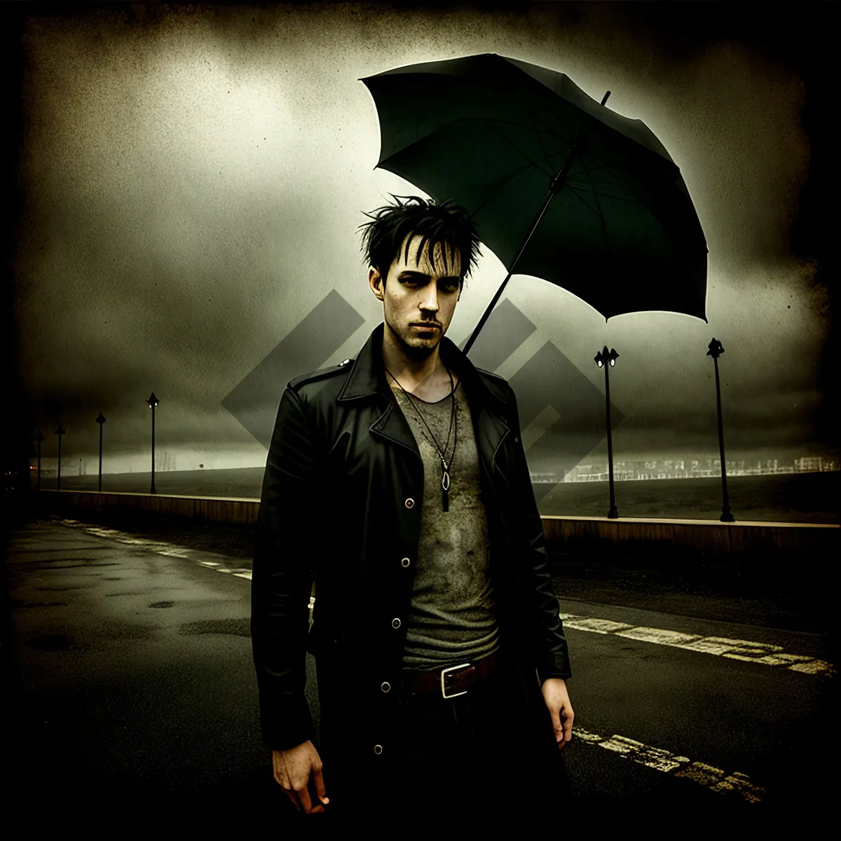 Picture of Stylish Rain Coverage: Adult Holding Attractive Umbrella
