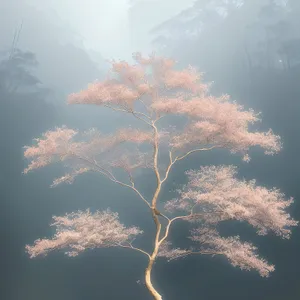 Mystical Starry Eucalyptus Forest in Autumn.