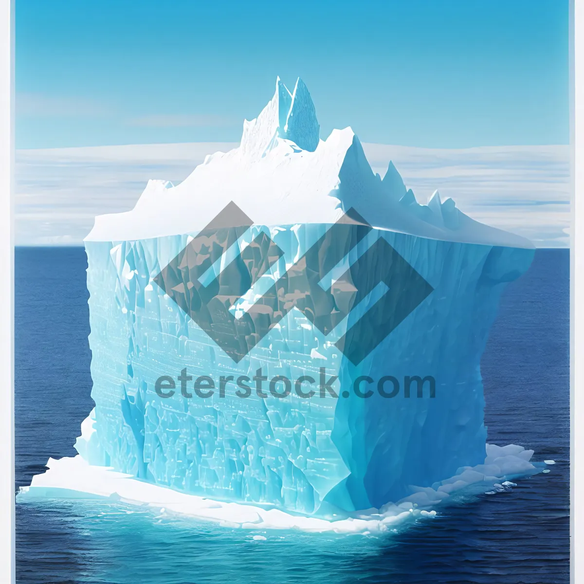 Picture of Wintry Arctic Glacier Melting Into Icy Sea