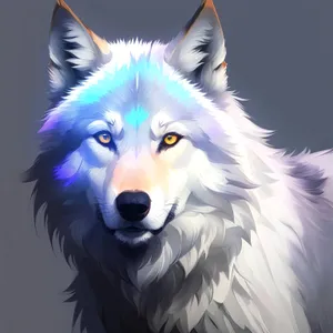 Cute White Wolf - Captivating Canine Portrait