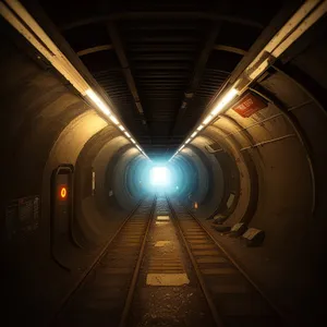 Modern urban subway station interior with sleek steel architecture and underground train.