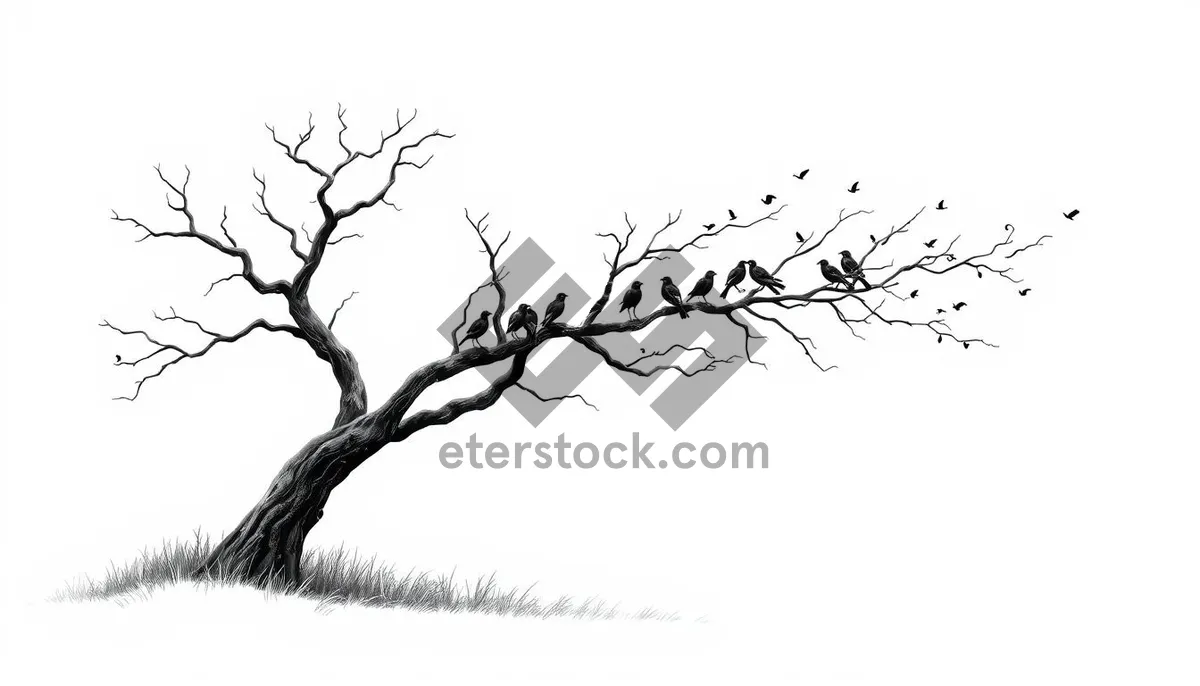 Picture of Winter Sky Silhouette Among Forest Branches Design