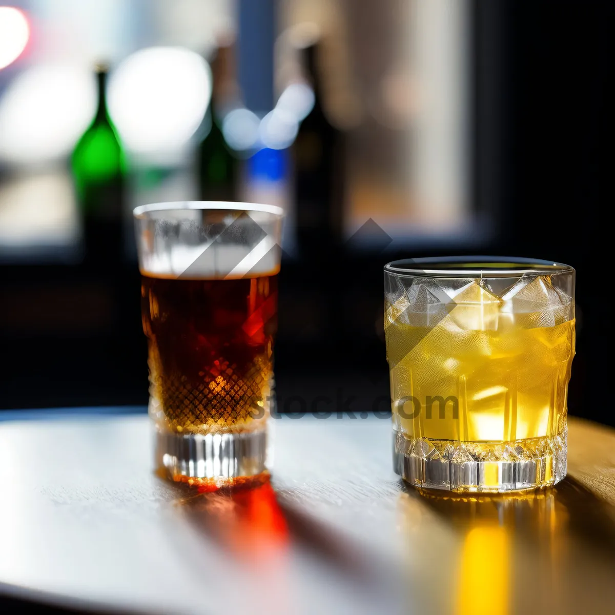 Picture of Refreshing cold beer in a golden mug