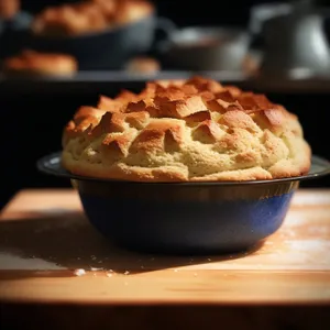 Delicious chocolate potpie muffin dessert.