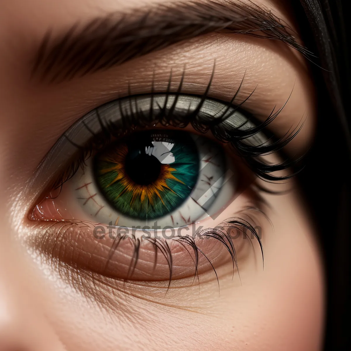 Picture of Vibrant Eyelashes: Closeup Look at Stunning Eye Makeup