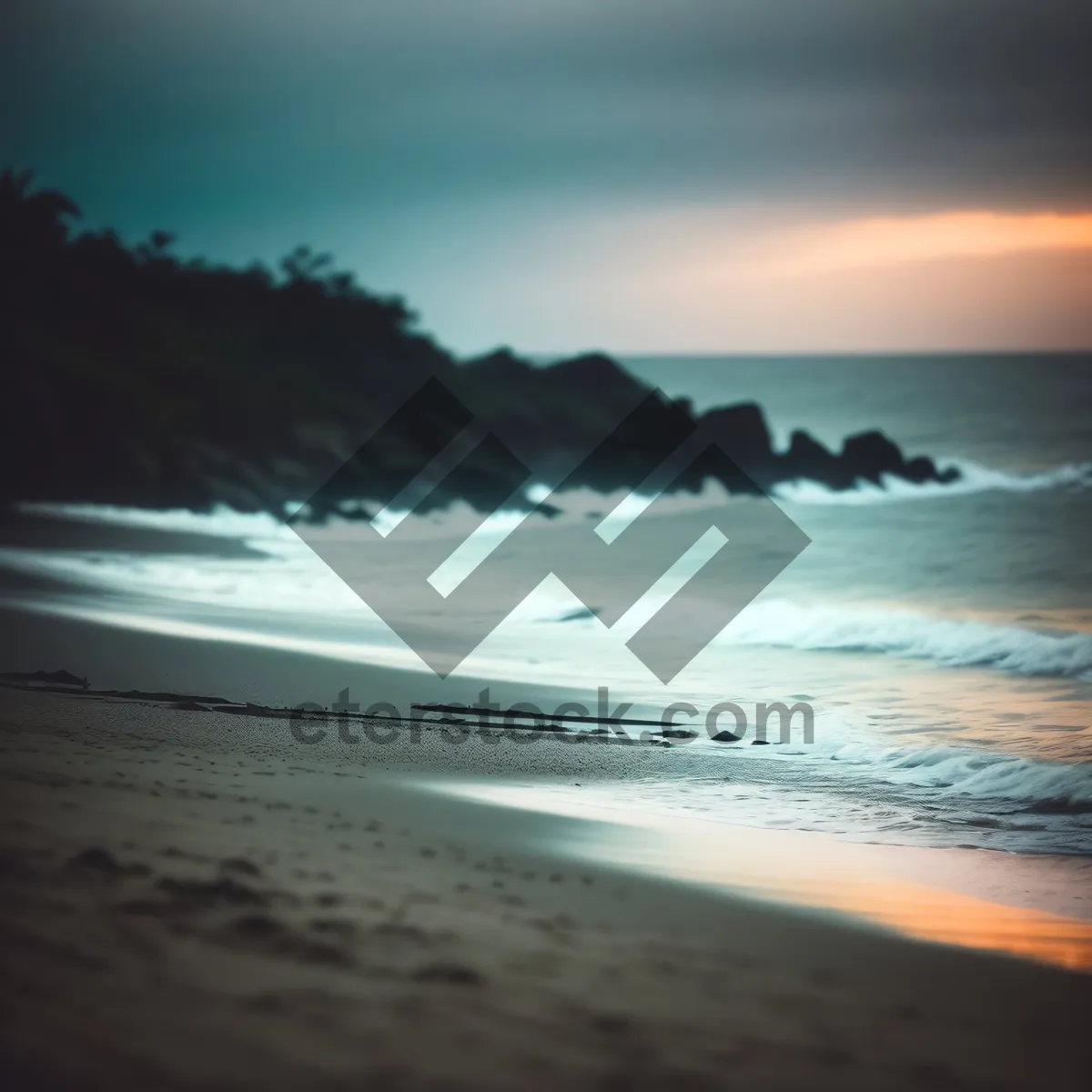 Picture of Serene Sunset over Sandy Beach
