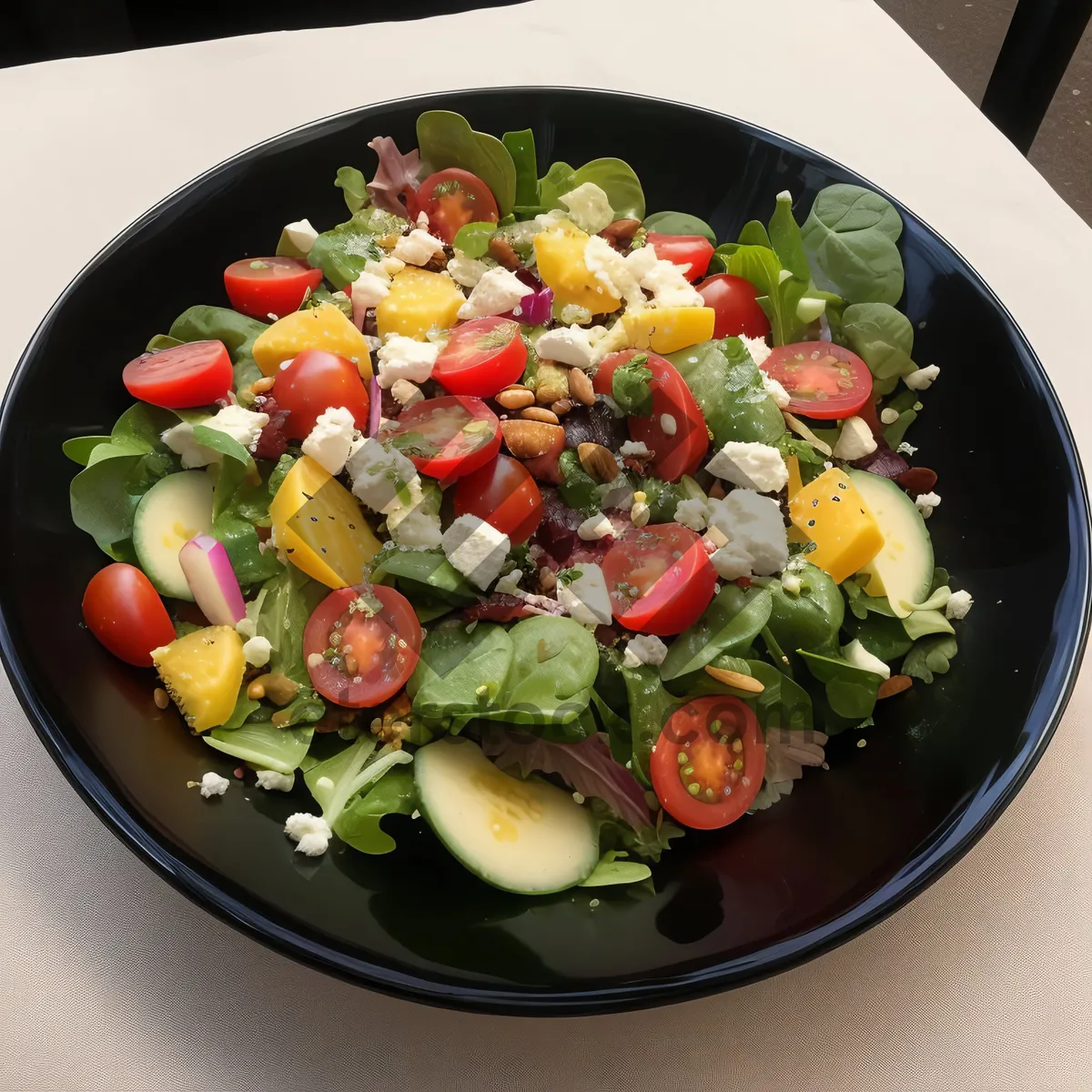 Picture of Gourmet vegetable salad with chickpeas and cheese