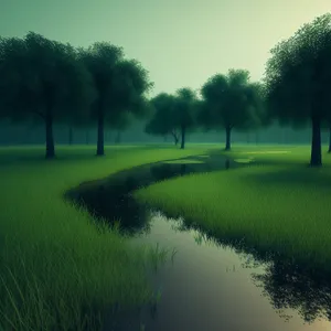 Golf Course on a Sunny Summer Day