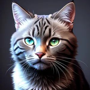Fluffy Gray Kitty with Cute Curious Eyes