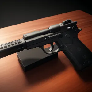 Black Military Handgun - Weapon of Protection