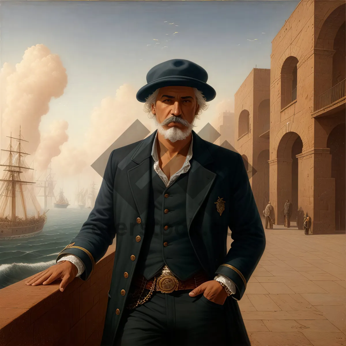 Picture of Successful Businessman in Stylish Trench Coat