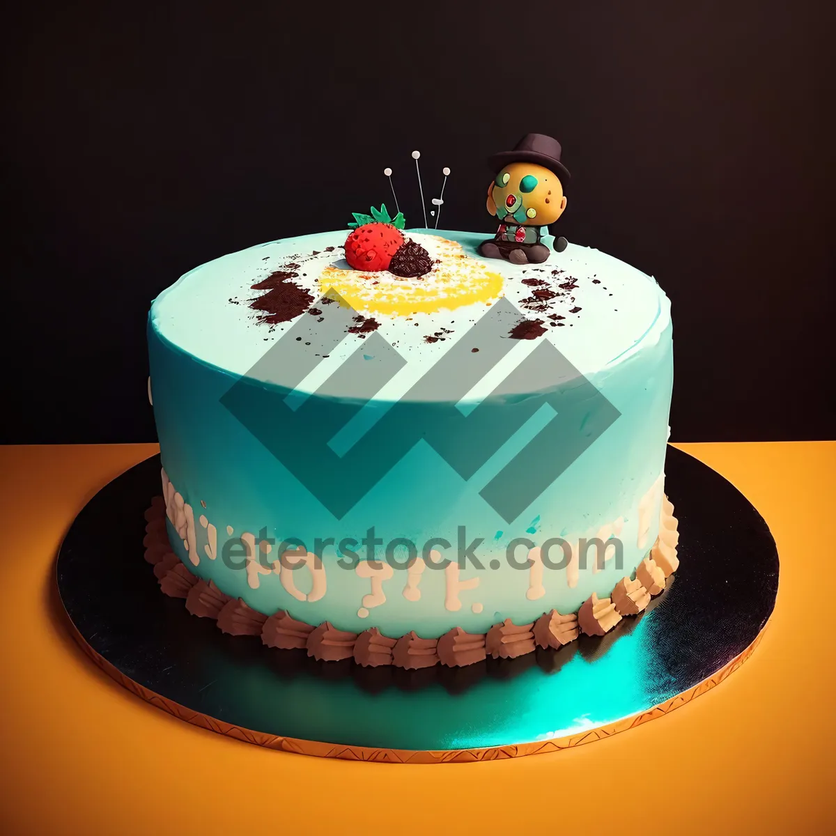 Picture of Delicious Chocolate Birthday Cupcake with Candle Decorations