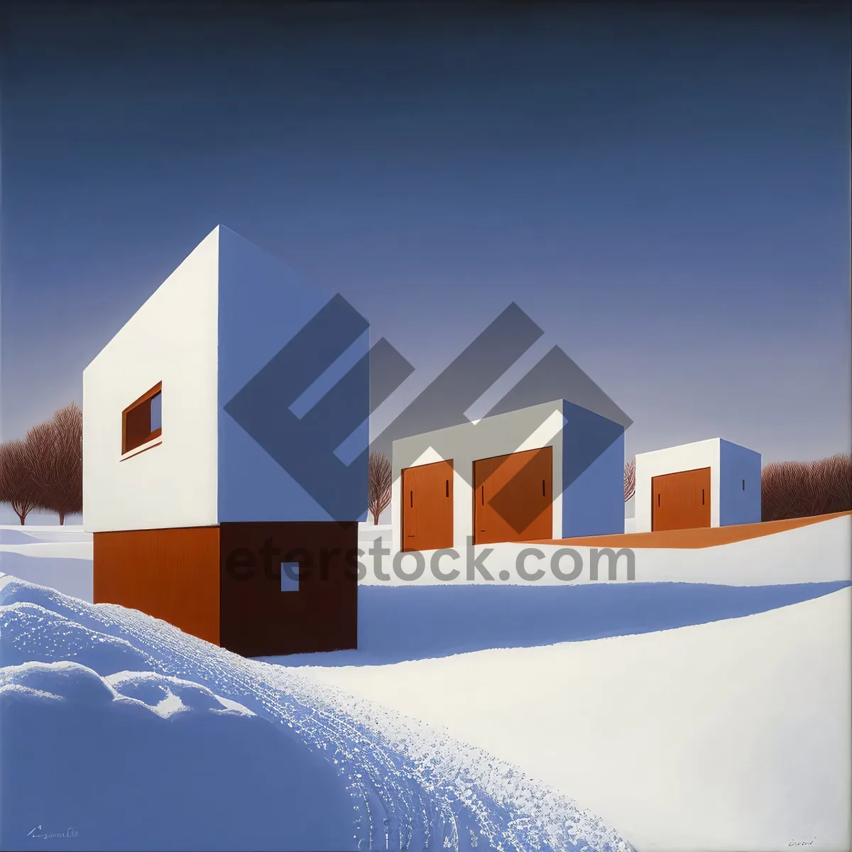 Picture of Snow-covered Winter Home amidst Architectural Landscape