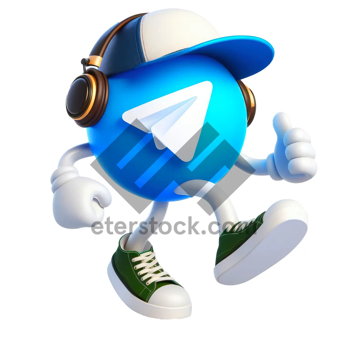 Picture of 3D Cartoon Man Icon Character Render.