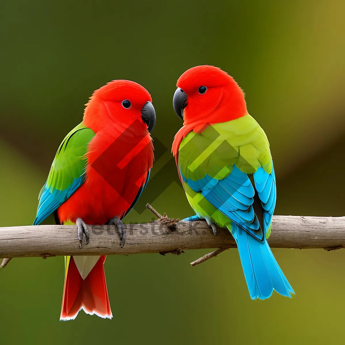 Picture of Colorful Macaw perched on branch with vibrant feathers