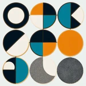 Shiny Black Icon Set with Bright Colors