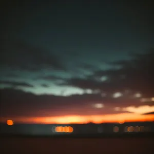 Vibrant Sunset over Ocean's Horizon