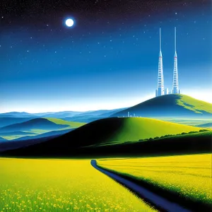 Peaceful Rural Horizon Under Sunny Sky