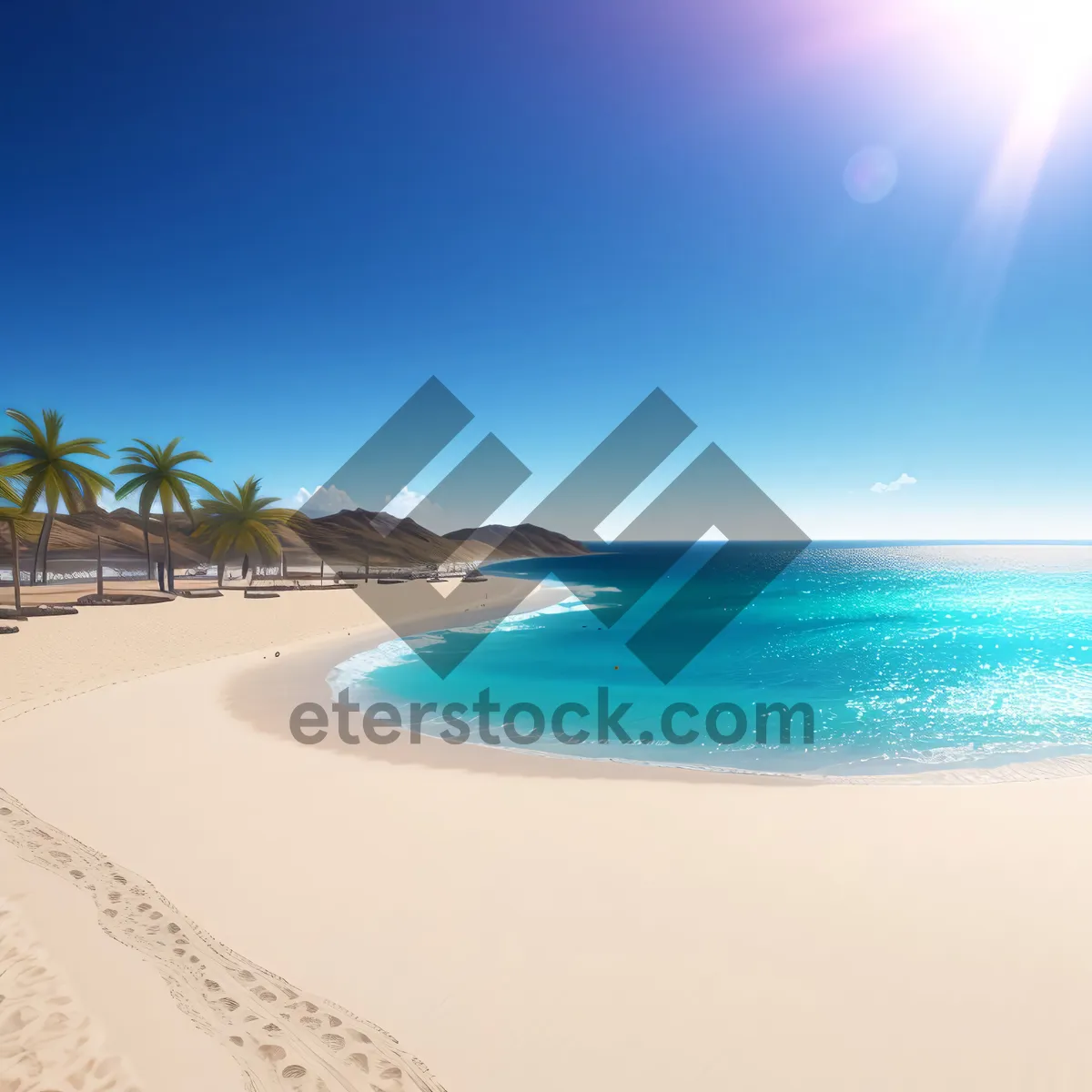 Picture of Serene Tropical Beach Paradise with Turquoise Waves