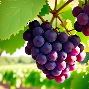 Autumn Berry Harvest in Vineyard: Sweet, Juicy Grapes