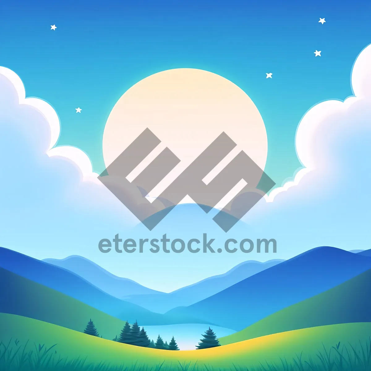 Picture of Graphic Moon Icons Set: Elegant Button Design