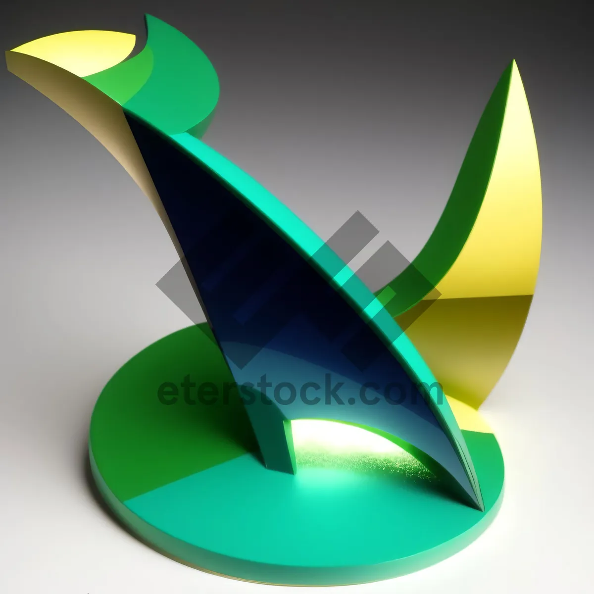 Picture of Modern Eco-Leaf Icon Set: Shiny Green Graphic Design