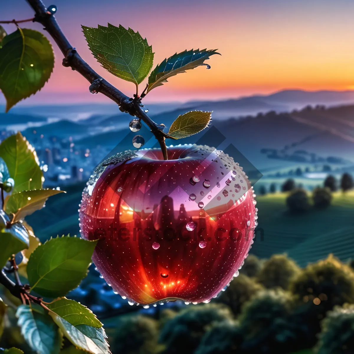 Picture of Fresh Red Delicious Apple for Healthy Holiday Decorations.