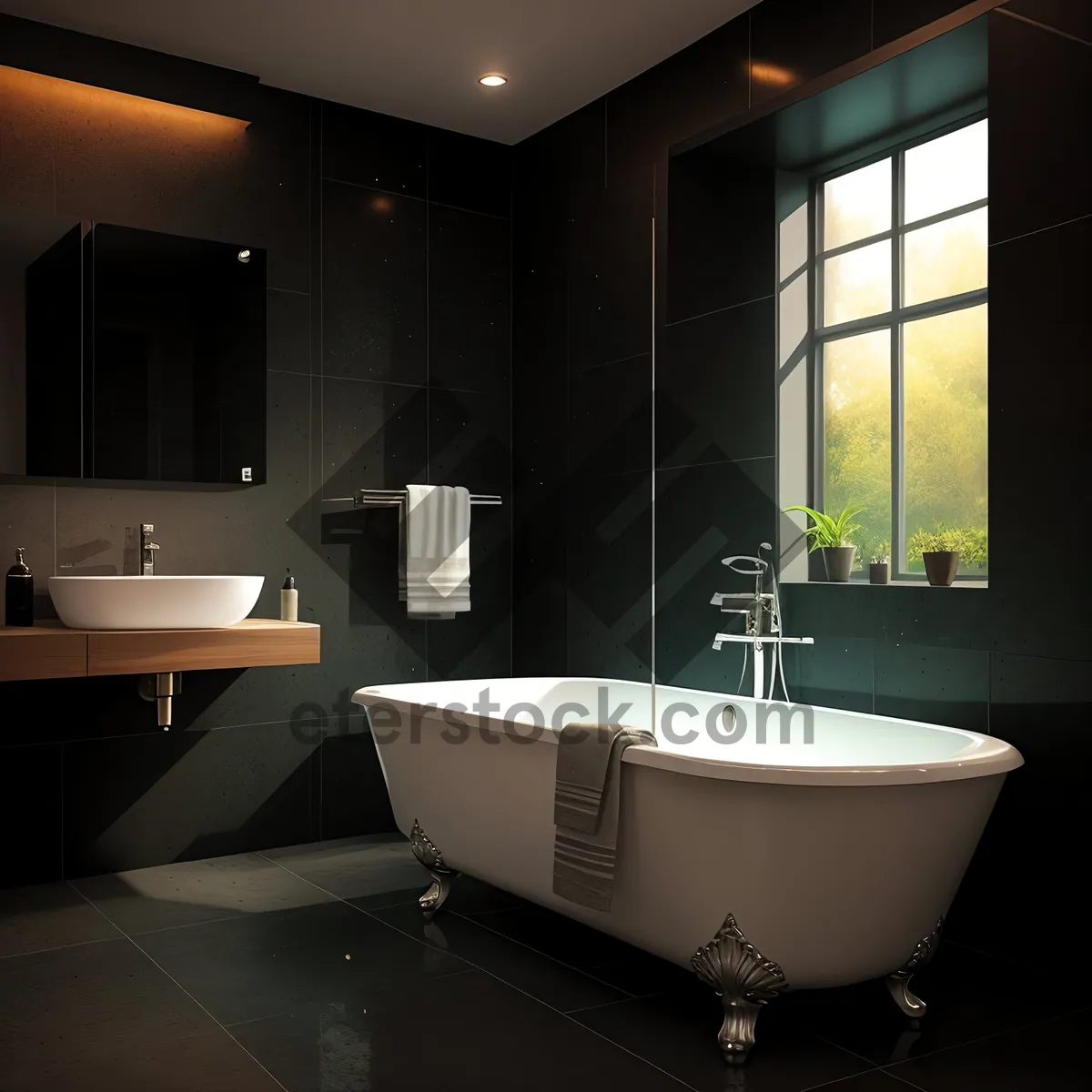 Picture of Modern luxury bathroom with clean and elegant decor