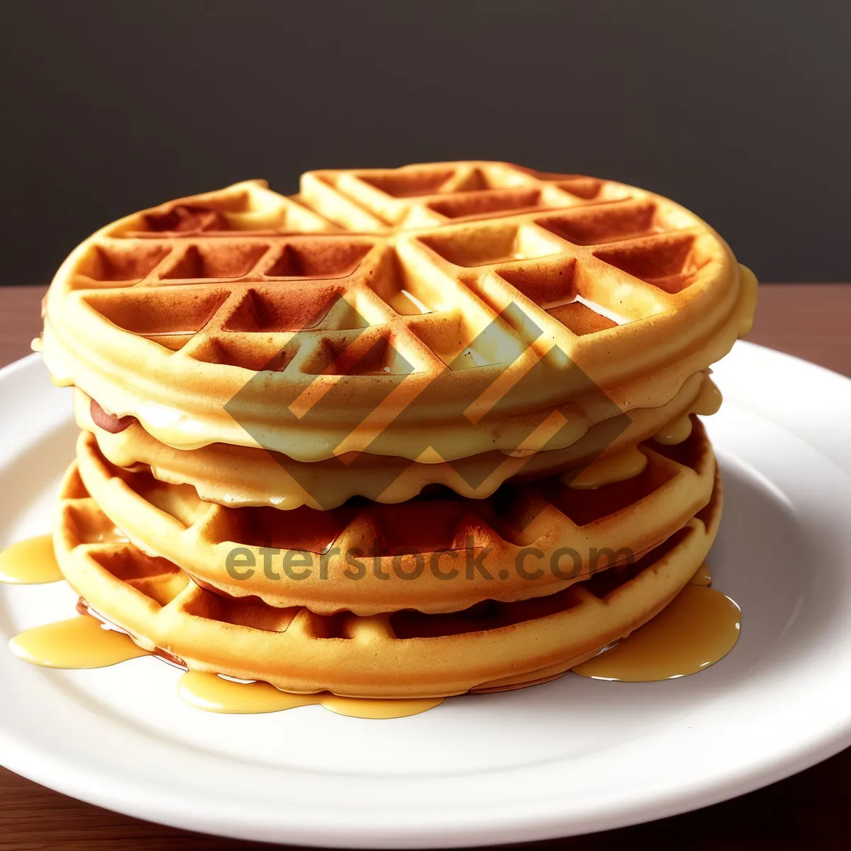 Picture of Delicious Chocolate Pancake Stack with Syrup