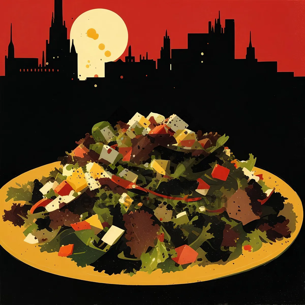 Picture of Delicious Gourmet Meal with Meat and Vegetables