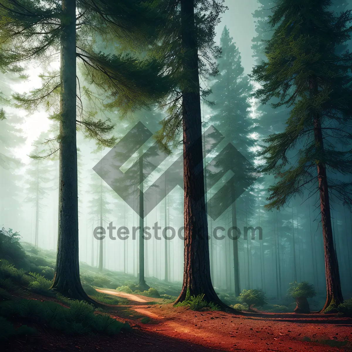 Picture of Serene Autumn Forest with Sunlit Trees