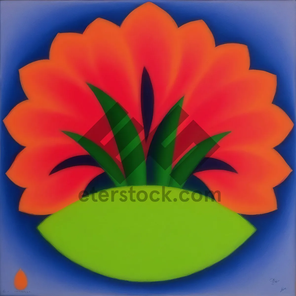 Picture of Vibrant Floral Lotus Design in Pink and Orange