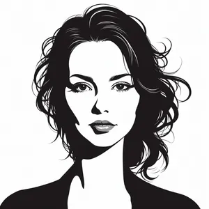 Black hair design cartoon art