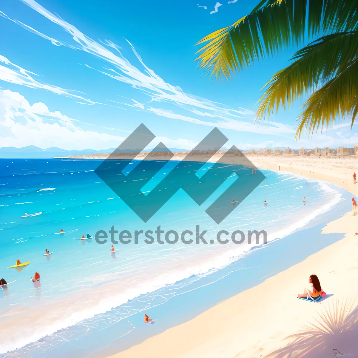 Picture of Turquoise Waters and Palm Trees Paradise