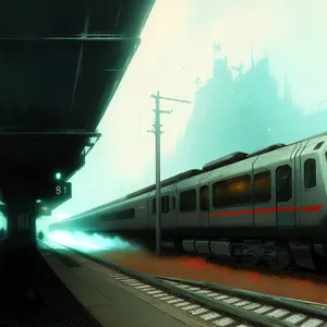 Urban Speed: Metro Train Journey in the City