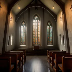 Graceful Cathedral Interior with Ornate Vaulted Ceiling