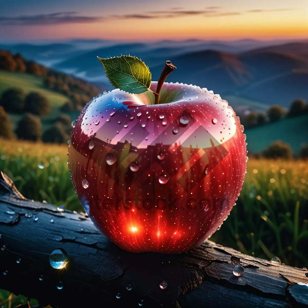 Picture of Juicy Red Empire Apple, Fresh and Delicious Fruit.