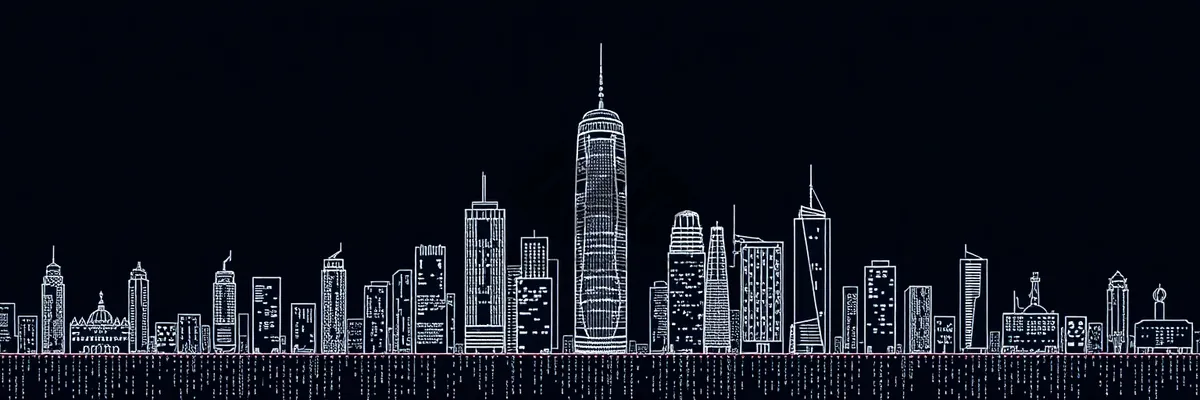 Picture of Modern Corporate Glass Tower in Urban Cityscape Skyline